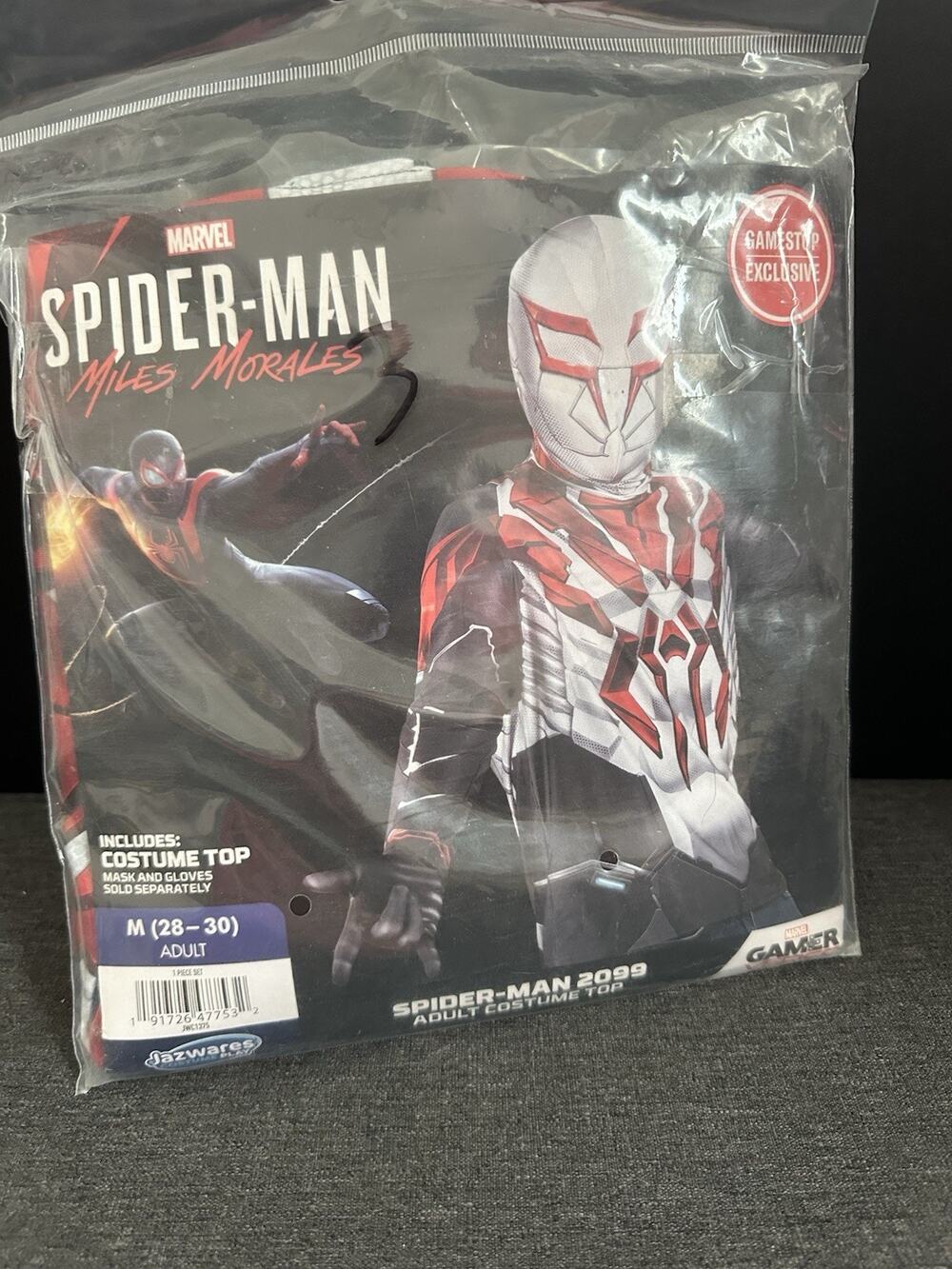Spider-Man 2099 Miles Morales Adult Costume Top M 28-30 GameStop Exclusive